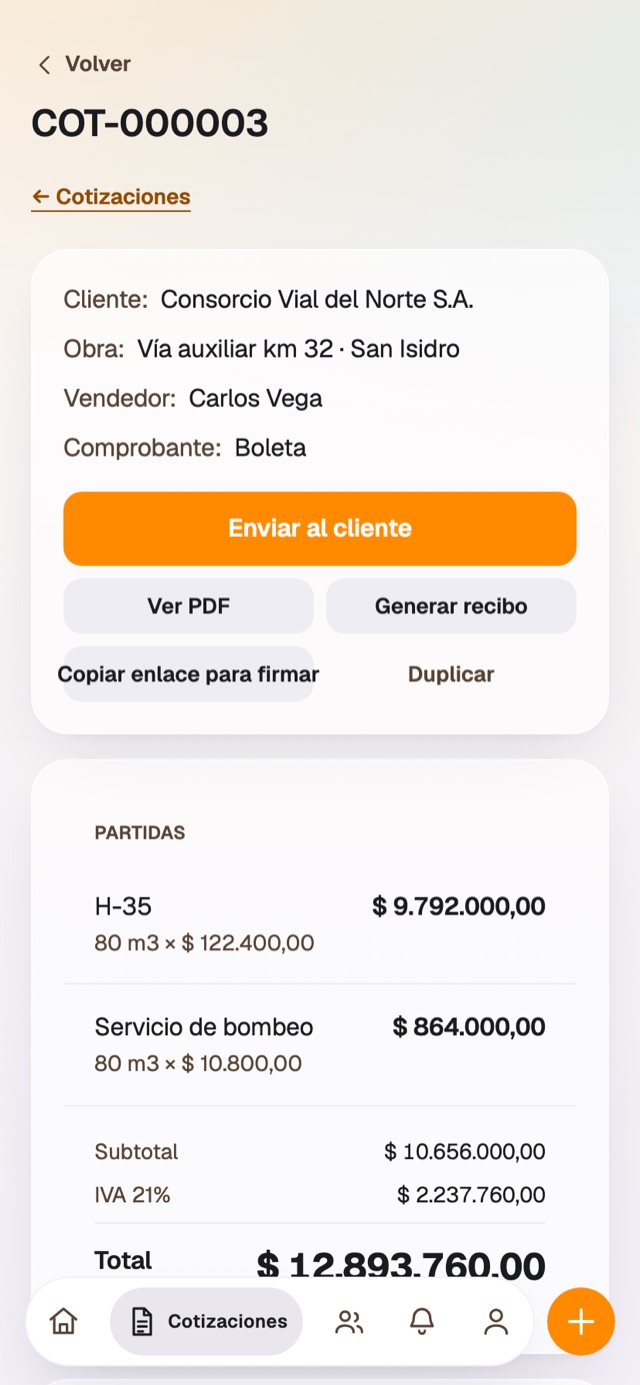 La cotización