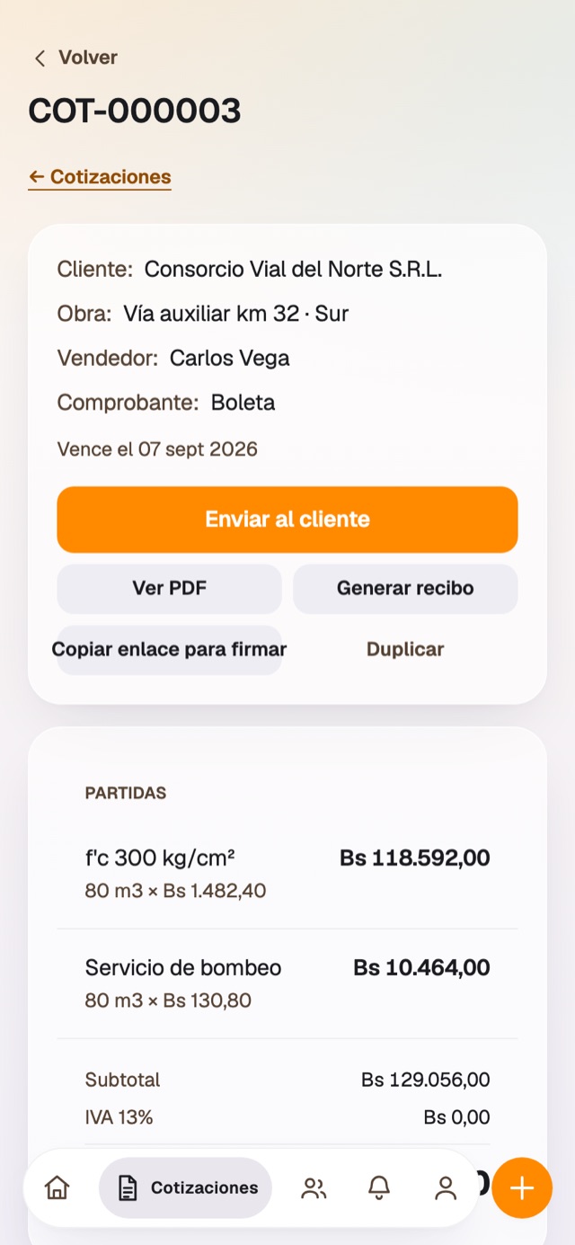 La cotización