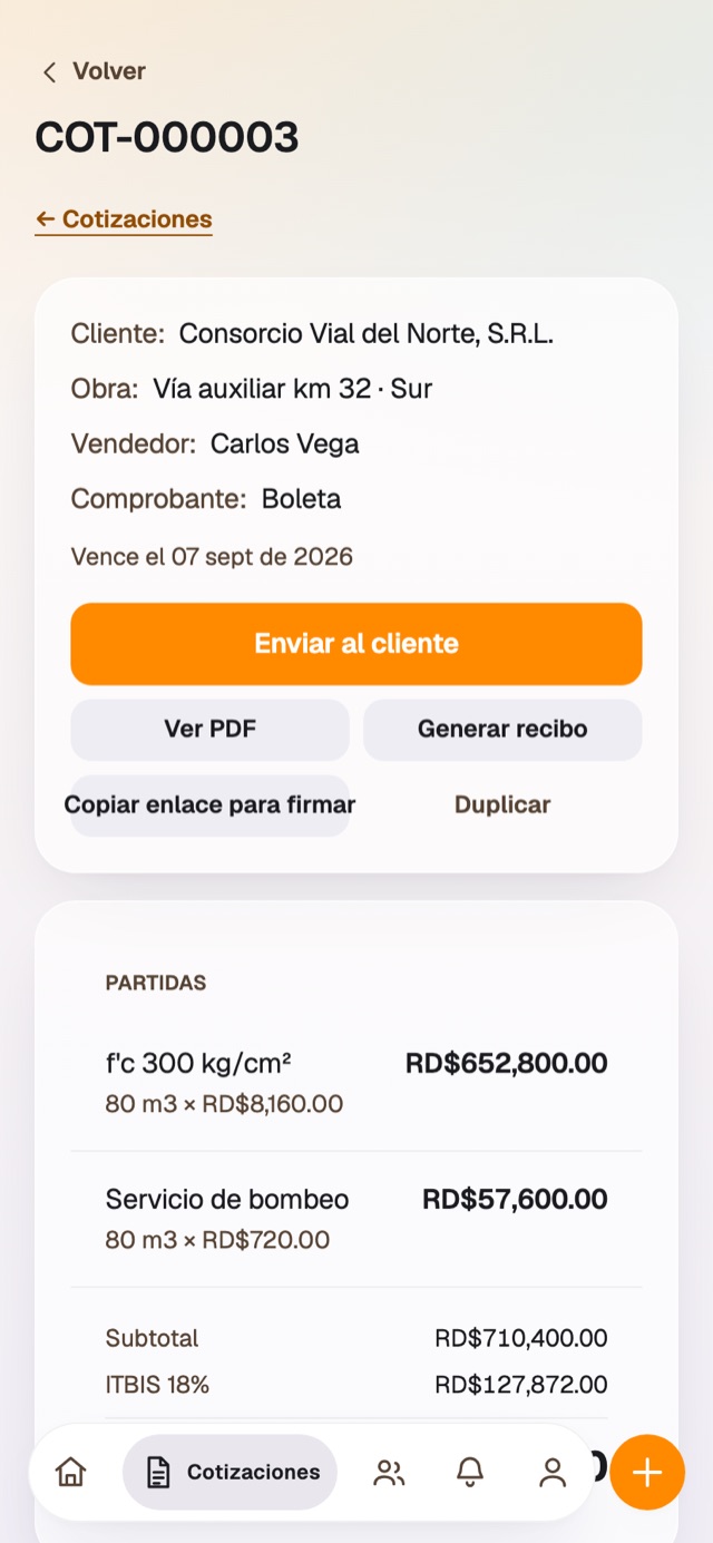 La cotización