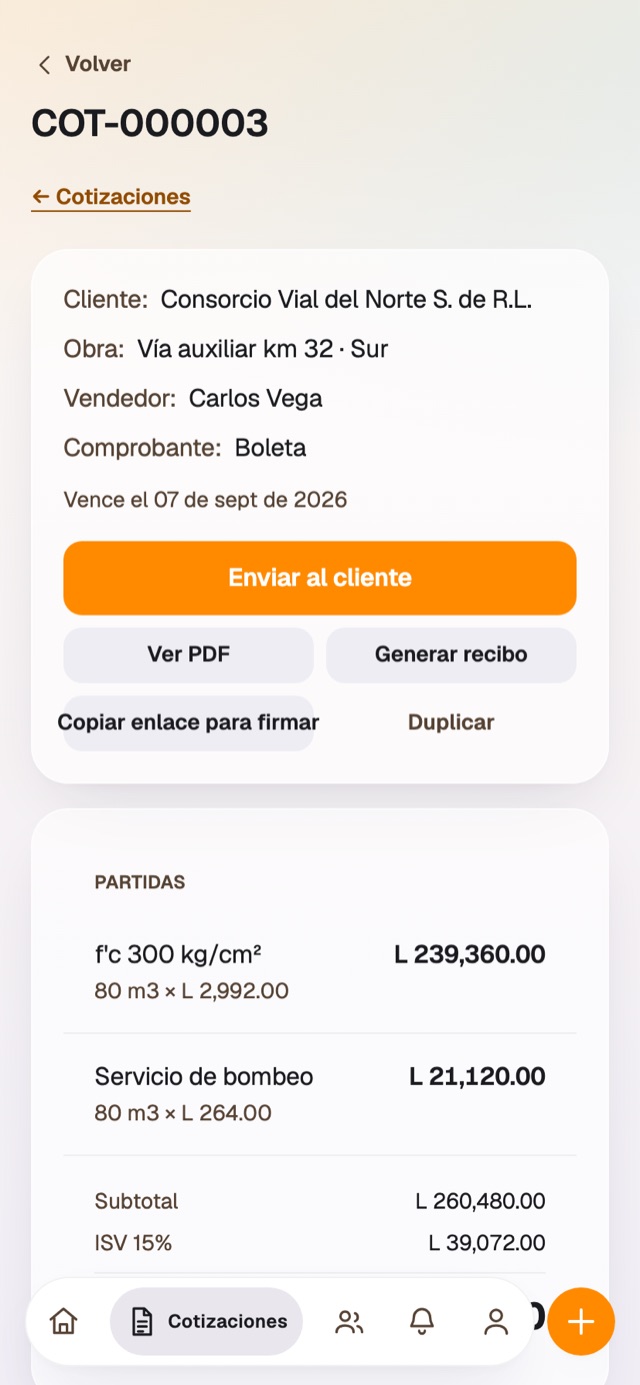 La cotización