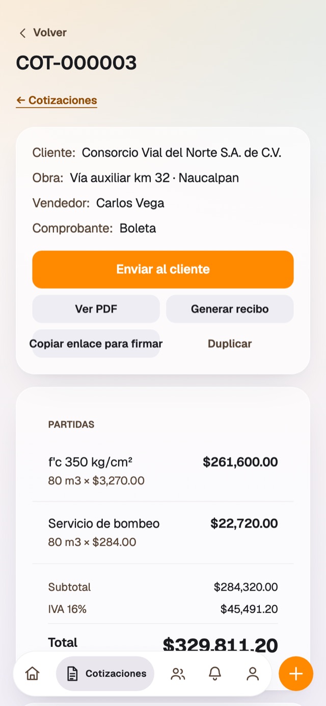 La cotización
